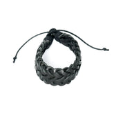 Wide Braided Leather Rakhi Bracelet